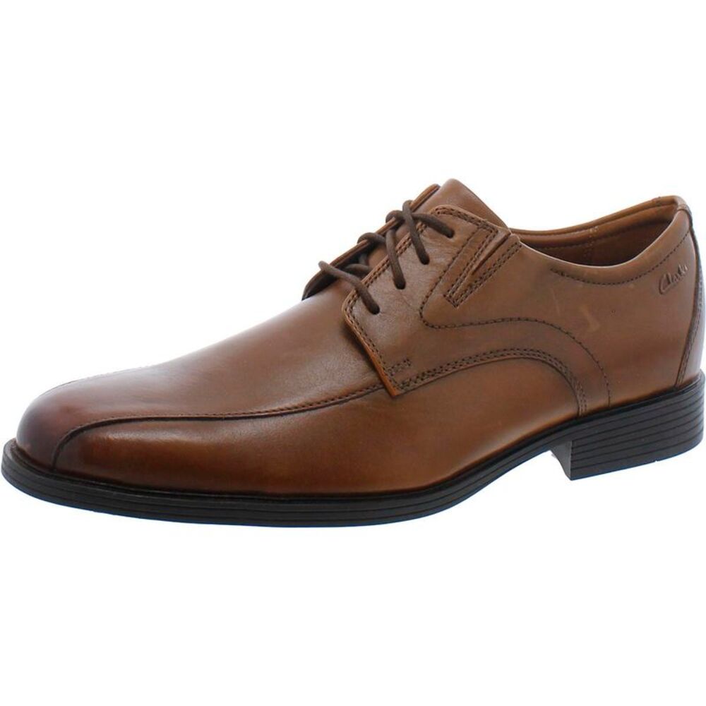 Clarks Mens Whiddon Pace Tan Leather Office Comfort Oxfords Shoes NWT